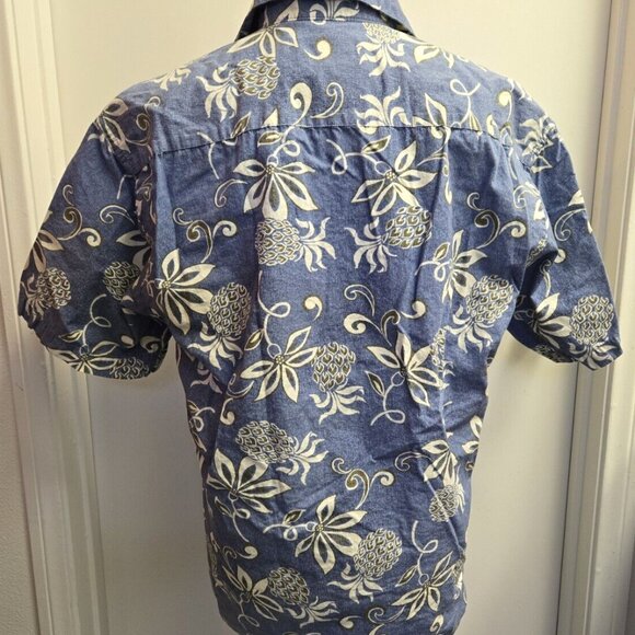 Campia Moda Tropical Hawaiian Shirt Pineapples & Flowers 100% Cotton Size Medium - Picture 3 of 4